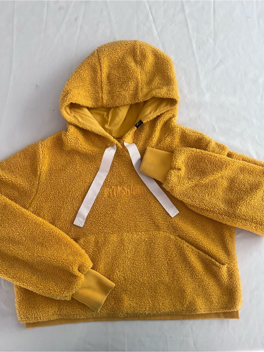 Gymshark Cozy Cropped Yellow Fleece Hoodie